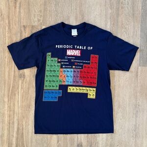 Marvel Heroes Periodic Table Navy T-Shirt
